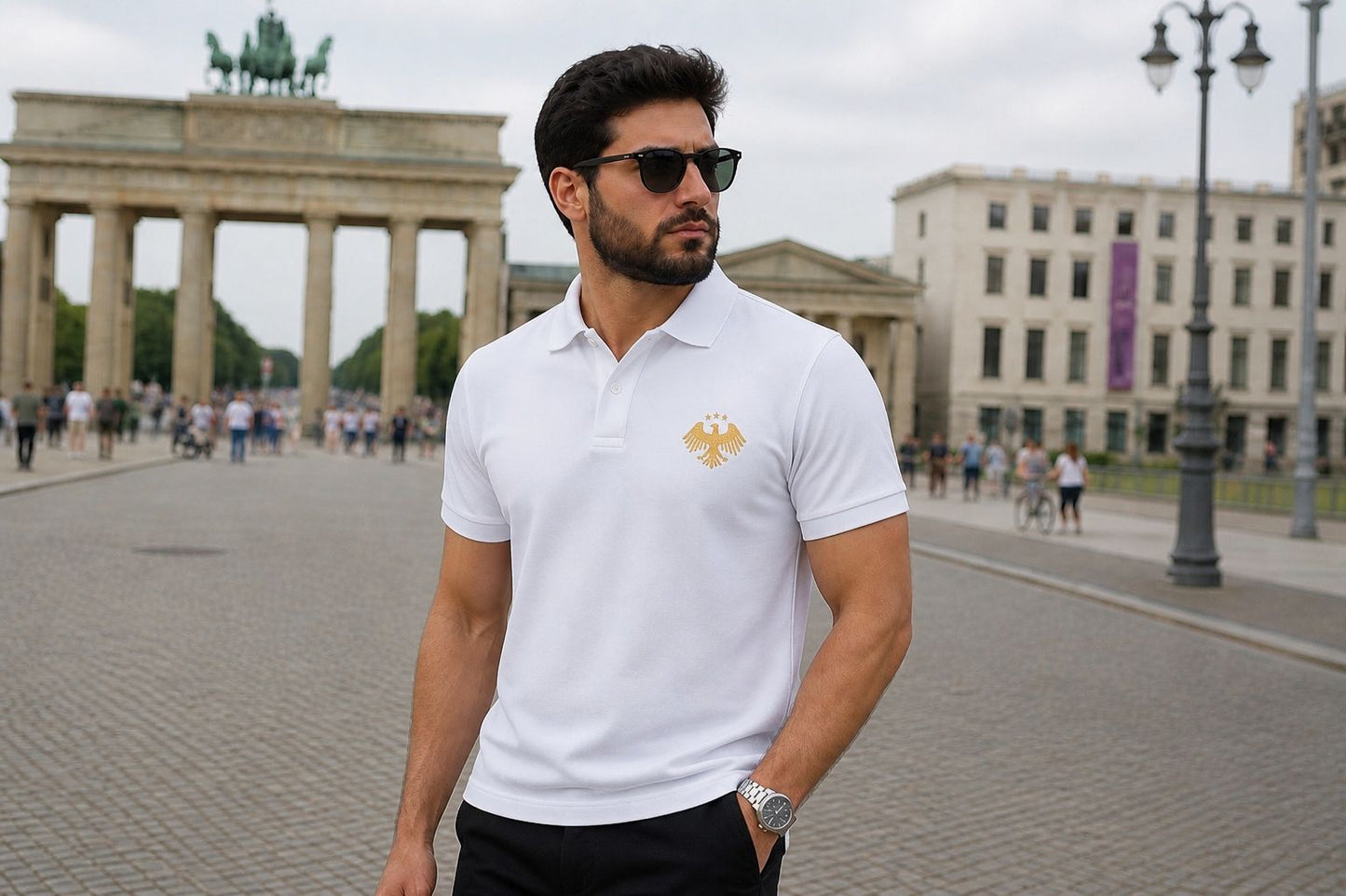 Polo-Shirt mit Syrischem Adler | Arabische Premium Streetwear