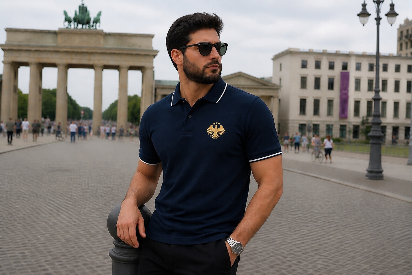 Polo-Shirt mit Syrischem Adler | Arabische Premium Streetwear