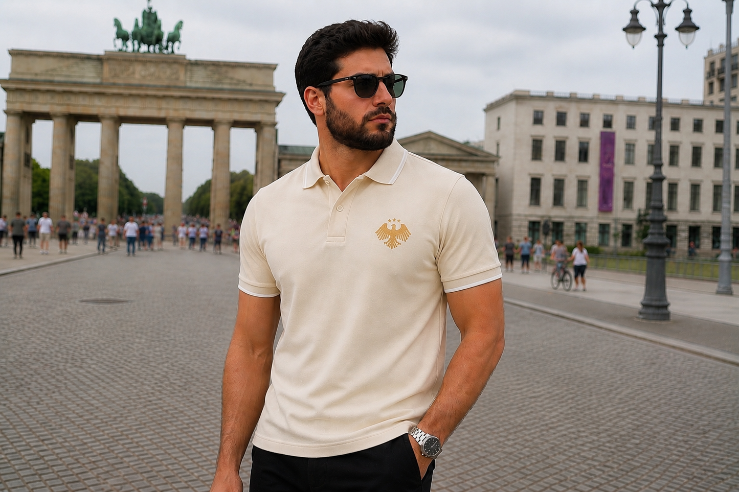 Polo-Shirt mit Syrischem Adler | Arabische Premium Streetwear