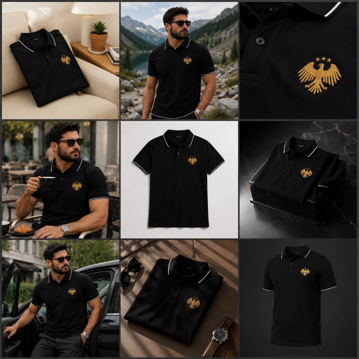 Polo-Shirt mit Syrischem Adler | Arabische Premium Streetwear