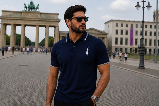 Polo-Shirt mit Palästina-Karte Stickerei | Kulturelles Statement Design